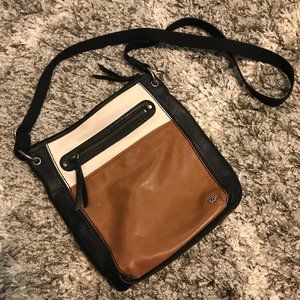 The SAK Black, Brown, & Tan Leather Crossbody Bag